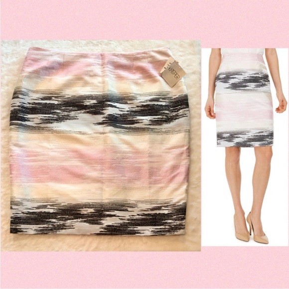Kasper Dresses & Skirts - Kasper Pink Striped "Tutu" Pencil Skirt Sz 18 NWT